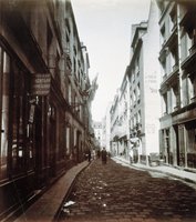 Rue des Ecouffes au fond rue des Rosiers Atget