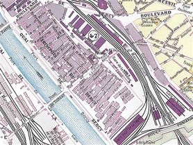 ancien plan des entrepôts de Bercy avant leur destruction