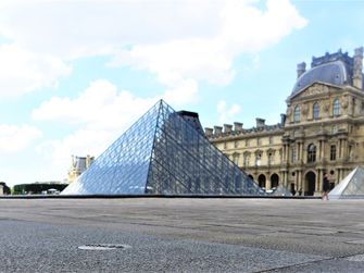 Louvre Pyramid Meridian Line Arago plaque