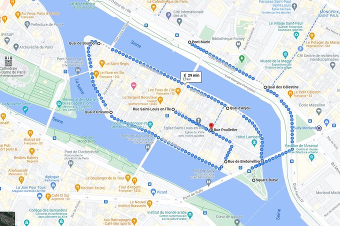 Stroll in Paris Ile saint-Louis detailed itinerary