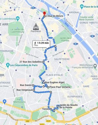 Stroll Paris elong Bievre river detailed itinerary